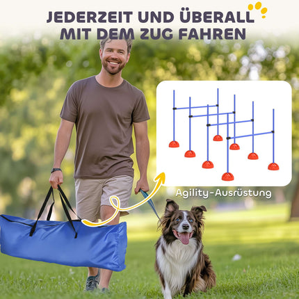 Dog Agility Set, 4 Adjustable Hurdles with Carry Bag