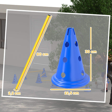 Dog Agility Set – 6-Piece Training Kit with 12 Cones, 6 Hurdles