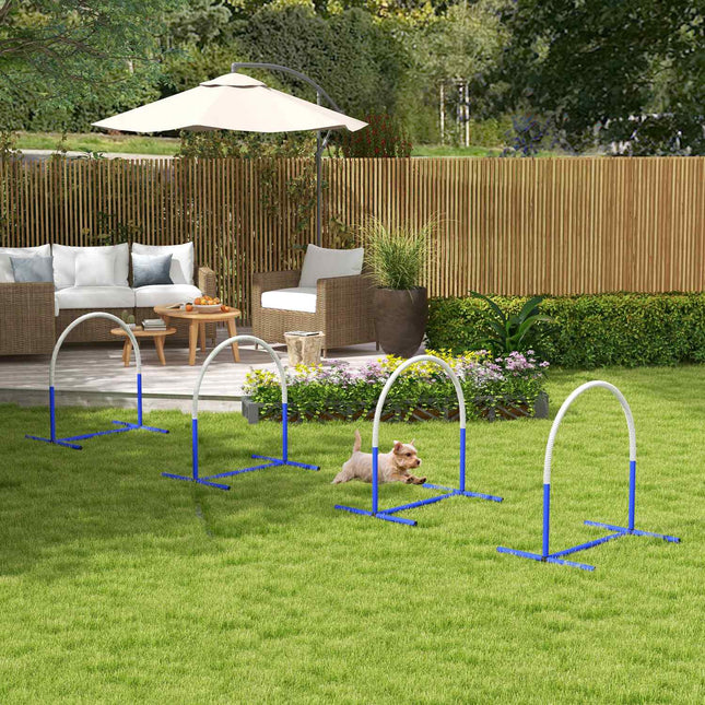 Dog Agility Set with 4 poles and bag, portable and durable