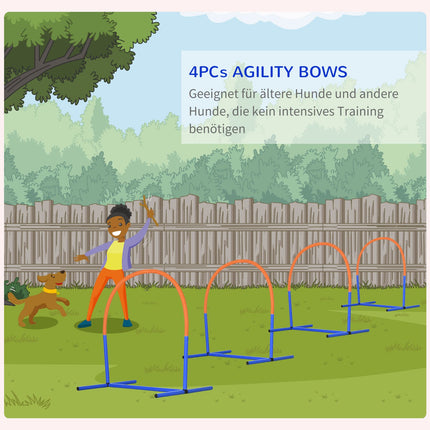 Dog Agility Training Set, 4-piece with carrying bag, blue/orange