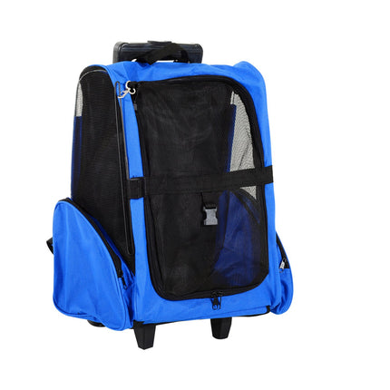 Dog carrier 2-in-1, breathable Oxford fabric, blue