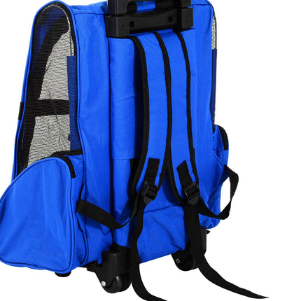 Dog carrier 2-in-1, breathable Oxford fabric, blue