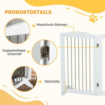 Folding dog gate, 3 panels, 154x30x80 cm Safety barrier