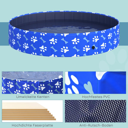 Collapsible dog pool & bathtub - 160x30 cm for dogs & cats
