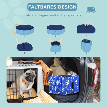 Collapsible dog pool & bathtub - 160x30 cm for dogs & cats