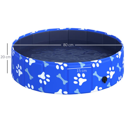 Collapsible dog pool tub for pets, 80 cm diameter