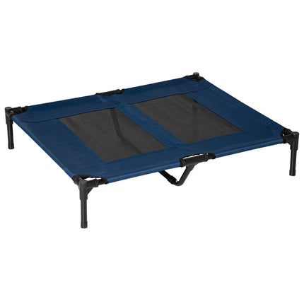 Outdoor pet bed, metal frame & Oxford fabric, blue, 91x76x18 cm