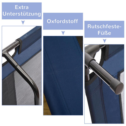 Outdoor pet bed, metal frame & Oxford fabric, blue, 91x76x18 cm