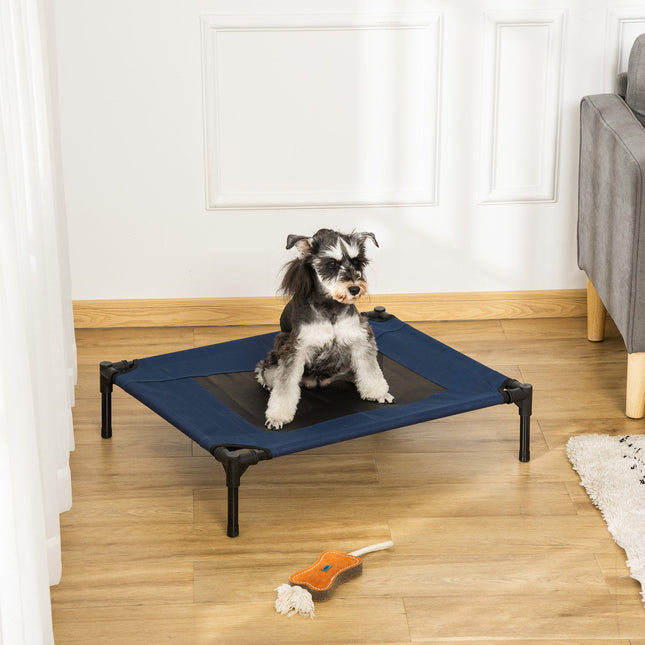 Outdoor Pet Bed with Steel Frame, 600D Oxford Fabric, Blue
