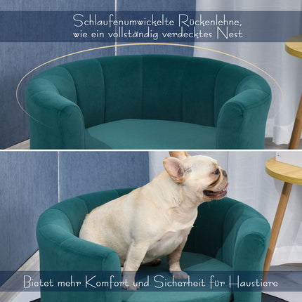 Elegant dog bed sofa with soft cover and wooden legs