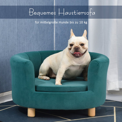 Elegant dog bed sofa with soft cover and wooden legs
