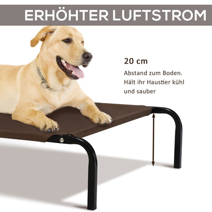 Outdoor bed for pets - Mesh fabric, metal frame, 130x80x20 cm