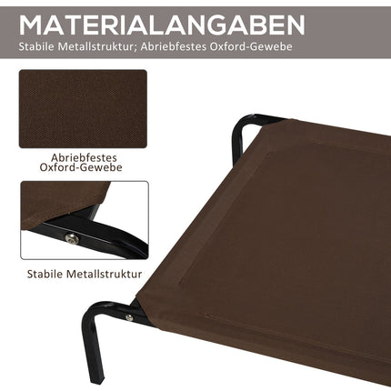 Outdoor bed for pets - Mesh fabric, metal frame, 130x80x20 cm