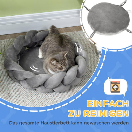 Round velvet dog bed, washable donut cushion sofa