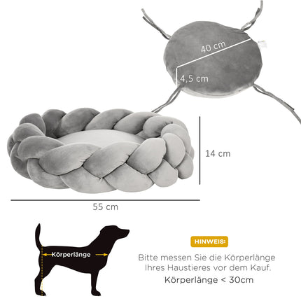 Round velvet dog bed, washable donut cushion sofa
