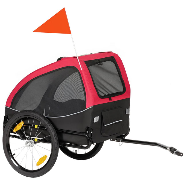 Dog Bike Trailer with 20" Wheels, Red/Black, 20kg Capacity