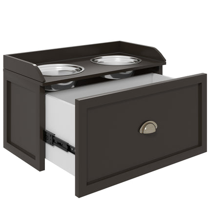 Elevated dog feeding station, 2 x 2L bowls in stainless steel