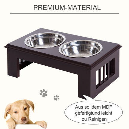 Raised animal bowl set, stainless steel, easy to care for, 44x24x15 cm