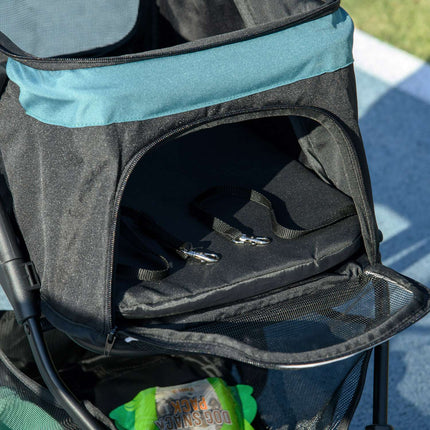 2-in-1 Pet Stroller - Collapsible Dog and Cat Stroller, Dark Green