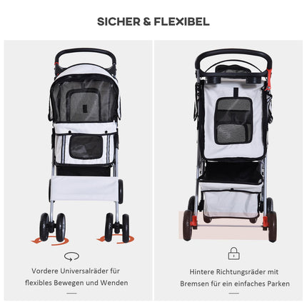 Dog Buggy Silver – Lightweight, collapsible, pet stroller