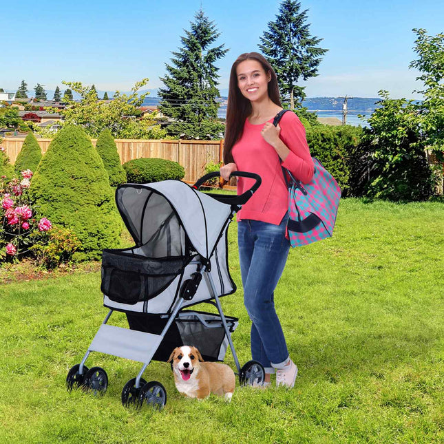 Dog Buggy Silver – Lightweight, collapsible, pet stroller