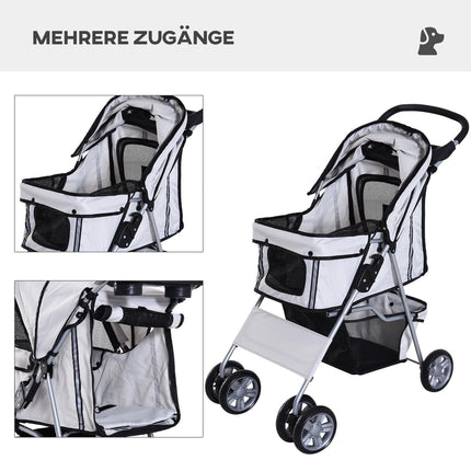 Dog Buggy Silver – Lightweight, collapsible, pet stroller