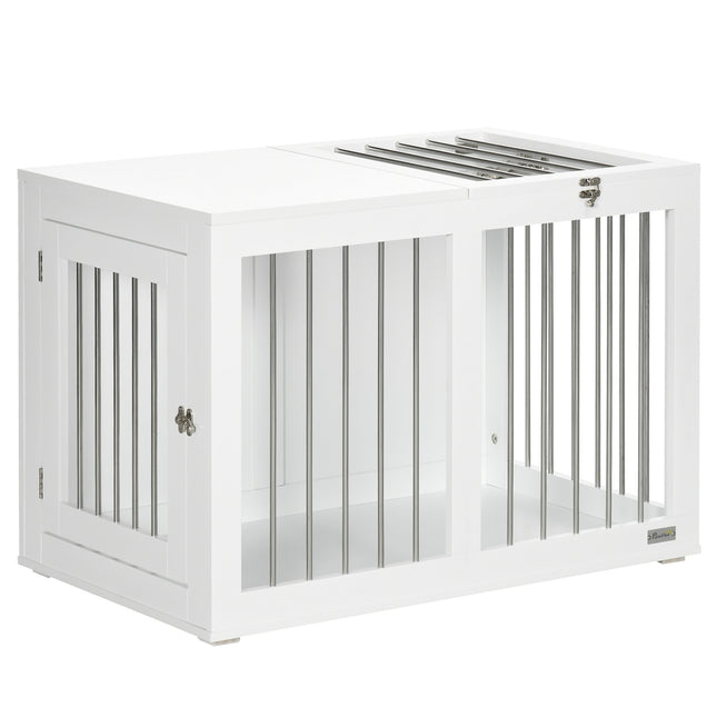 Medium Dog box - Double door, 80x50x56.5 cm, White
