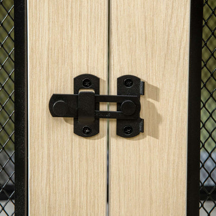 Dog cage with pad, 2 doors, oak, 94x60x71.5 cm