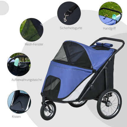 Collapsible pet carriage with mesh window, holds up to 30 kg