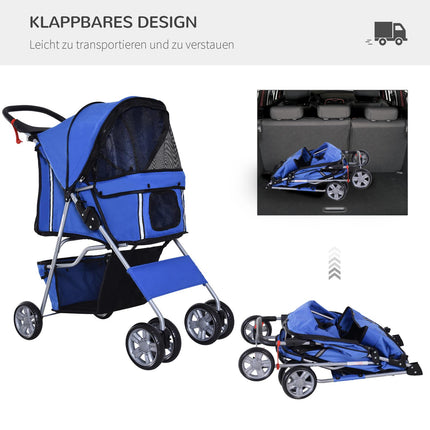 Dog stroller and jogging stroller, blue - pet stroller