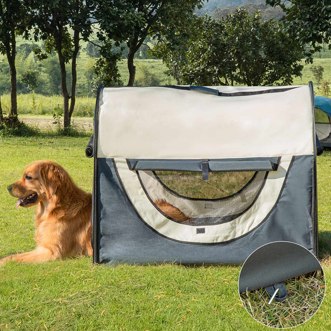 Foldable dog crate with cushion, waterproof Oxford fabric