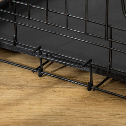 Collapsible dog box in black metal - 76 x 46 x 52 cm