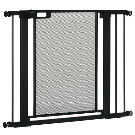 Dog Gate, No Drill, Auto-Close, Steel, 75-103 Cm, Black