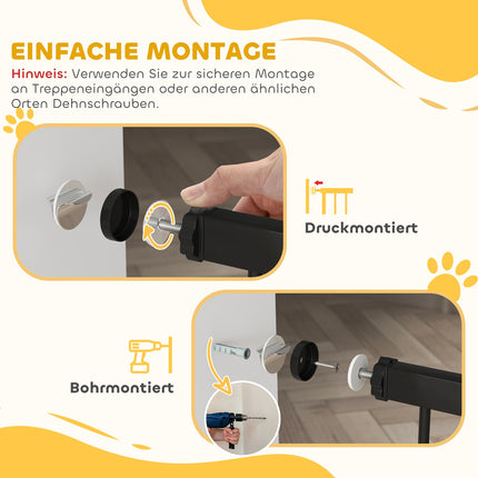 Dog Gate, 76-104 cm, No-Drill Stair Barrier