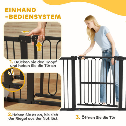 Dog Gate, 76-104 cm, No-Drill Stair Barrier