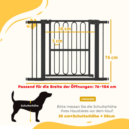 Dog Gate, 76-104 cm, No-Drill Stair Barrier