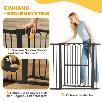 Dog Gate, 76-104 cm, No-Drill Stair Barrier