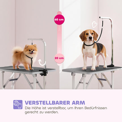 Dog Grooming Table, Foldable Steel Legs, Non-Slip Surface