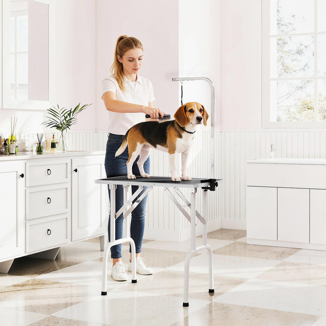 Dog Grooming Table, Foldable Steel Legs, Non-Slip Surface
