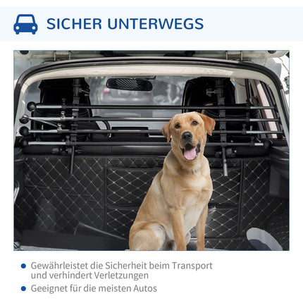 Car dog guard, black - adjustable, non-slip, 85-140x40-50 cm