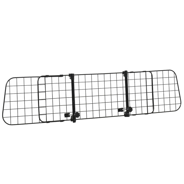Universal adjustable dog guard in black metal for car trunk
