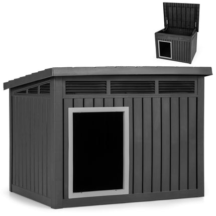 Dog House, Weatherproof Hinged Roof, Medium 81x64x61cm