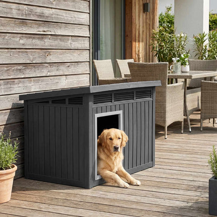 Dog House, Weatherproof Hinged Roof, Medium 81x64x61cm