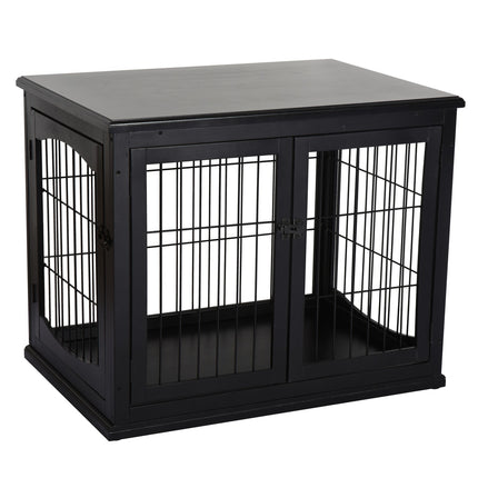 Indoor dog house with table top - Black, 81x58.5x66 cm