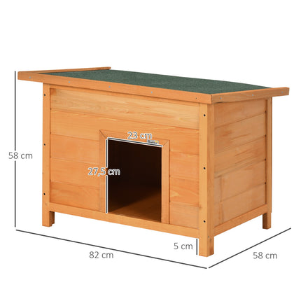 Spruce Wood Dog Kennel With Roof - Cozy Pet House 82x58x58 Cm