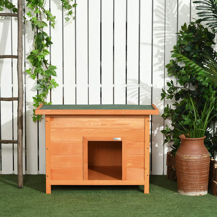 Spruce Wood Dog Kennel With Roof - Cozy Pet House 82x58x58 Cm