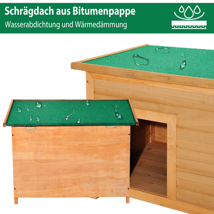 Spruce Wood Dog Kennel With Roof - Cozy Pet House 82x58x58 Cm