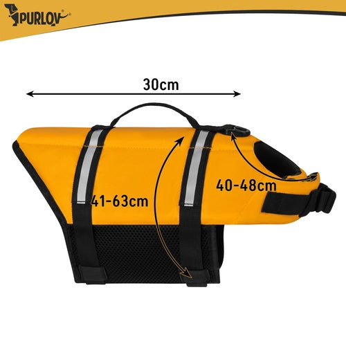 Dog Life Jacket, Size M, Reflective, Yellow
