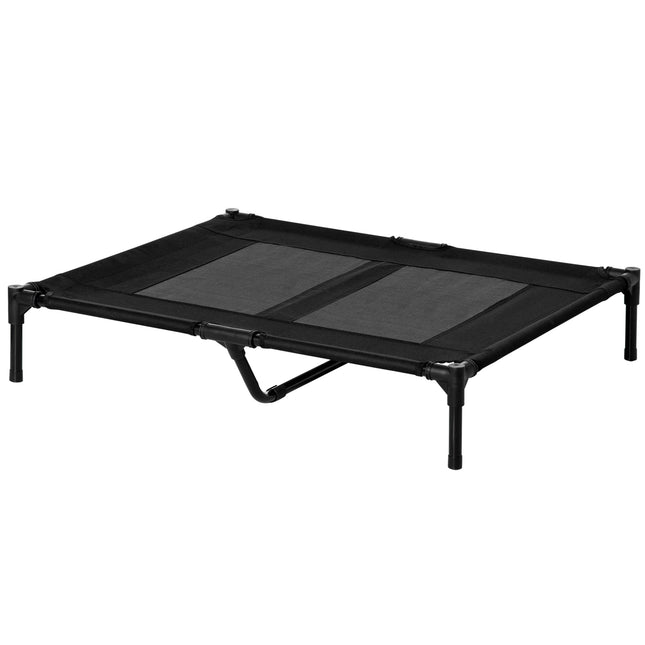 Raised outdoor dog bed - Oxford Black 92x76x18 cm