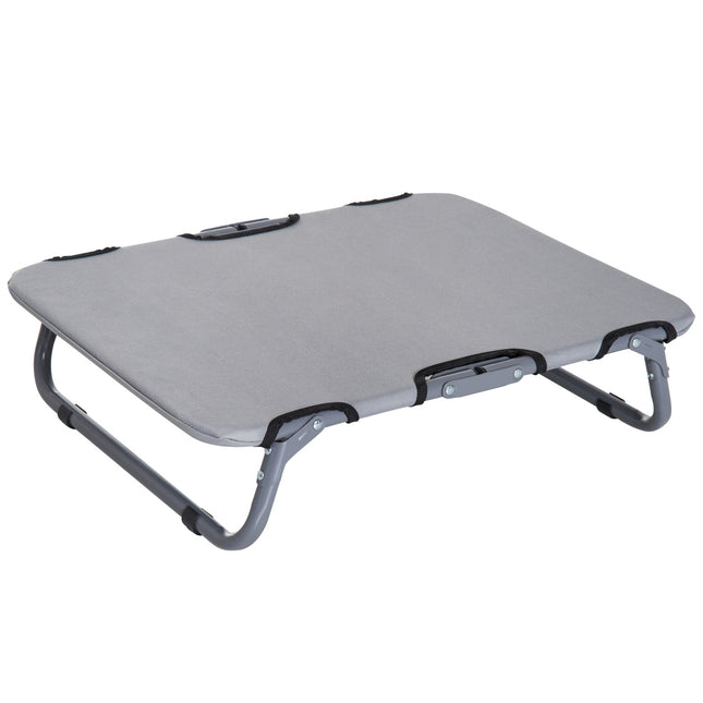 Outdoor bed for dogs and cats, foldable, grey, 59x46x15 cm